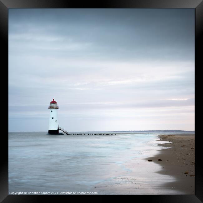 Talacre Lighthouse Square Seascape/Landscape North Wales Framed Print by Christine Smart