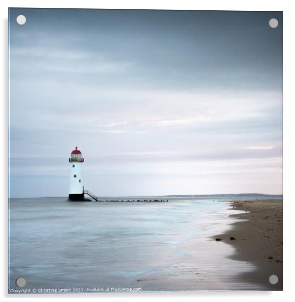 Talacre Lighthouse Square Seascape/Landscape North Wales Acrylic by Christine Smart