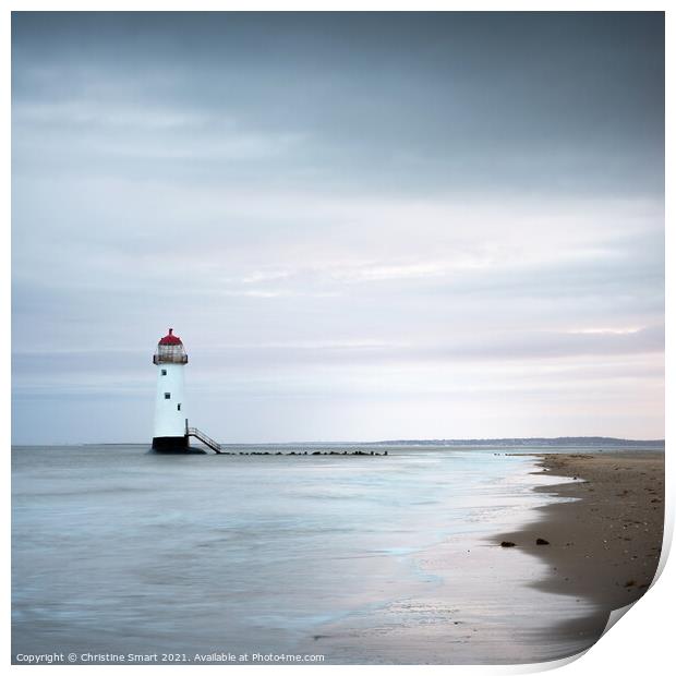 Talacre Lighthouse Square Seascape/Landscape North Wales Print by Christine Smart
