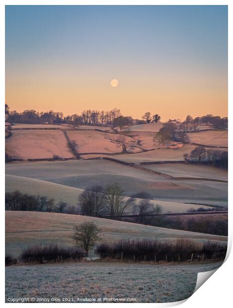 Moon set in Kendal  Print by Jonny Gios