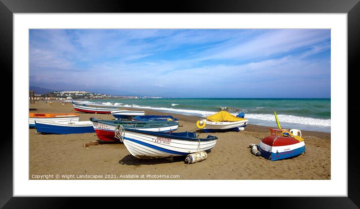 San Luis de Sabinillas Fishing Boats Framed Mounted Print by Wight Landscapes