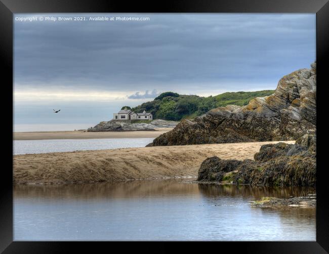 Remote Beach House, Wales Framed Print by Philip Brown