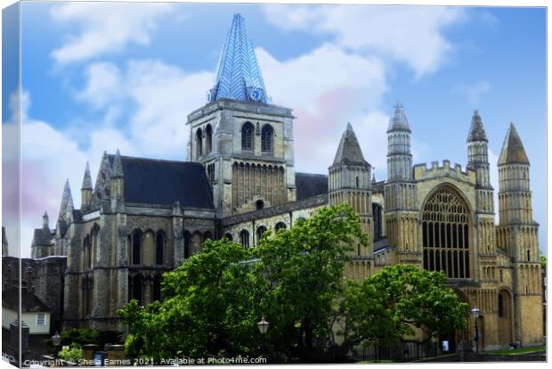 Rochester Cathedral, Kent Canvas Print by Sheila Eames