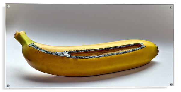 Banana with a Zip Acrylic by Peter Blunn