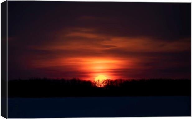 A winter sunrise in Ottawa, Canada  Canvas Print by Jim Cumming