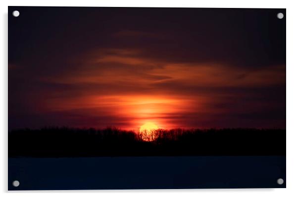 A winter sunrise in Ottawa, Canada  Acrylic by Jim Cumming