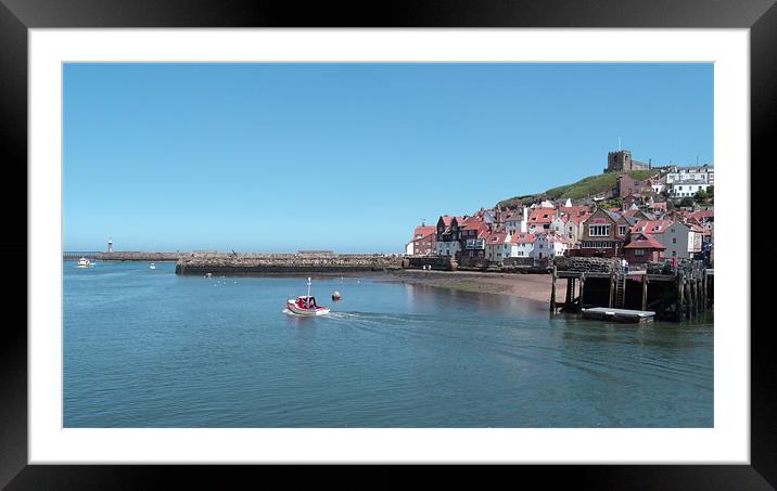 Whitby Postcard Framed Mounted Print by Sarah Couzens