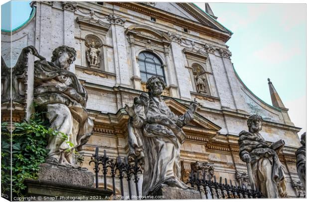 Statues of the saints outside the Saints Peter and Paul Church, Krakow, Poland Canvas Print by SnapT Photography