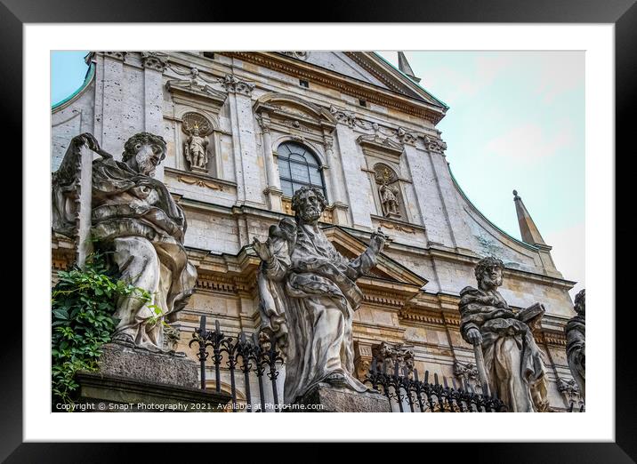 Statues of the saints outside the Saints Peter and Paul Church, Krakow, Poland Framed Mounted Print by SnapT Photography