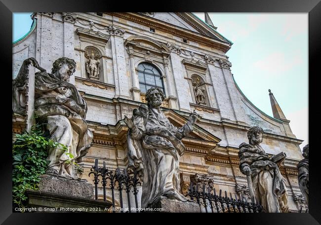 Statues of the saints outside the Saints Peter and Paul Church, Krakow, Poland Framed Print by SnapT Photography