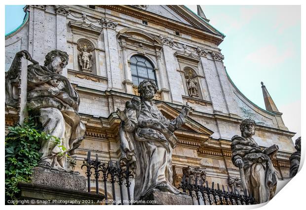 Statues of the saints outside the Saints Peter and Paul Church, Krakow, Poland Print by SnapT Photography
