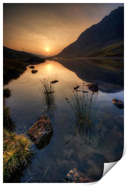 Llyn Ogwen Sunrise Snowdonia  Print by Darren Wilkes