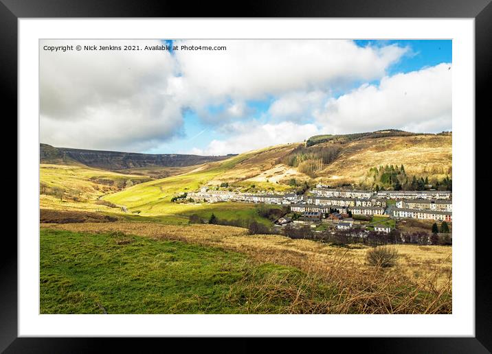 Cwmparc Valley and Village off the Rhondda Fawr Va Framed Mounted Print by Nick Jenkins