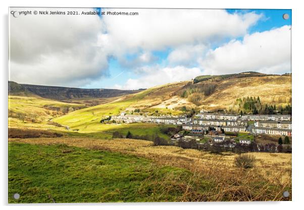Cwmparc Valley and Village off the Rhondda Fawr Va Acrylic by Nick Jenkins