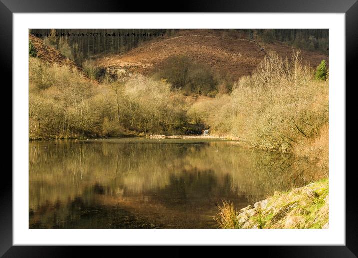 The Upper Pond Clydach Vale Rhondda Valley  Framed Mounted Print by Nick Jenkins