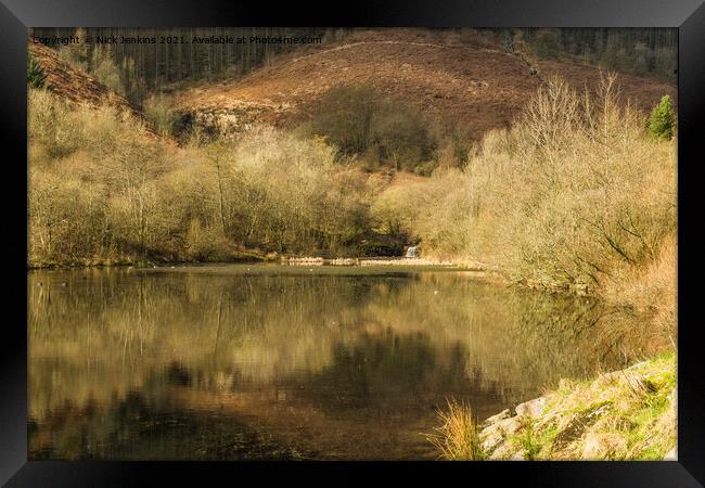 The Upper Pond Clydach Vale Rhondda Valley  Framed Print by Nick Jenkins