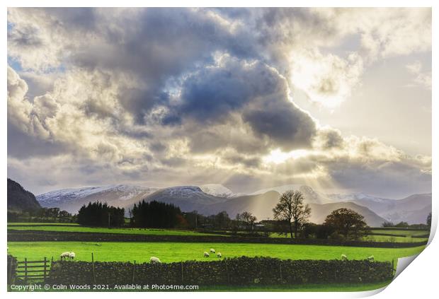 Cumbria Sunset Print by Colin Woods