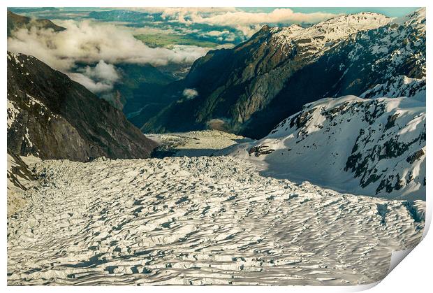 Winding Glacier, New Zealand Print by Mark Llewellyn