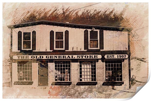 Old General Store 1907 Print by Elaine Manley