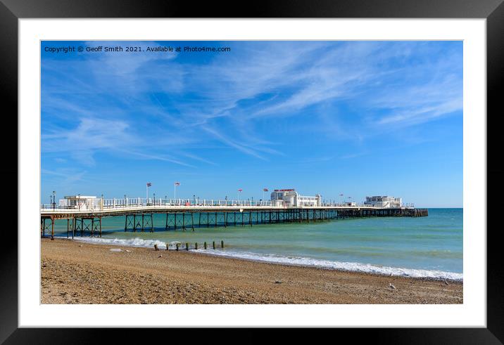 Worthing Pier in Summer Framed Mounted Print by Geoff Smith