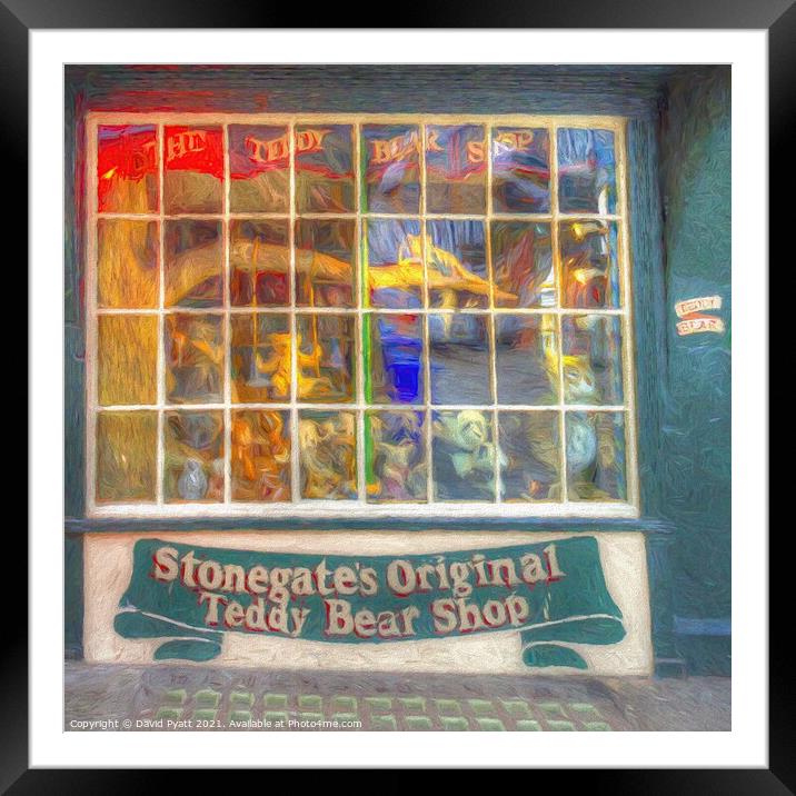 Teddy Bear Shop York Art Framed Mounted Print by David Pyatt