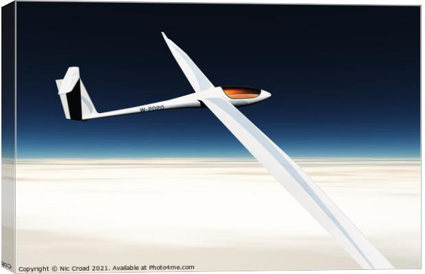 High Altitude Glider Canvas Print by Nic Croad