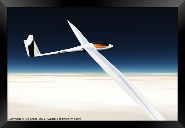 High Altitude Glider Framed Print by Nic Croad