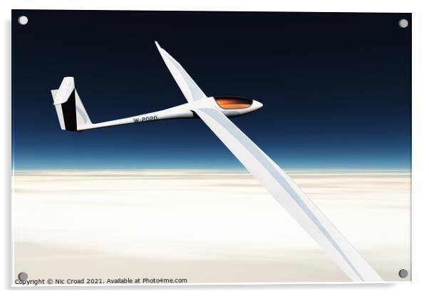High Altitude Glider Acrylic by Nic Croad