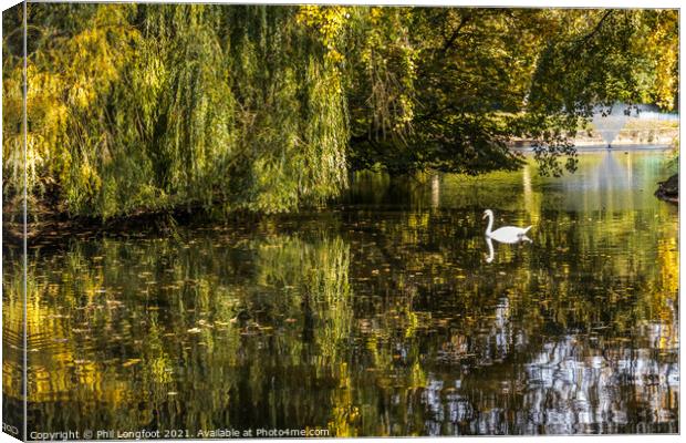 Reflections in a Liverpool Park  Canvas Print by Phil Longfoot