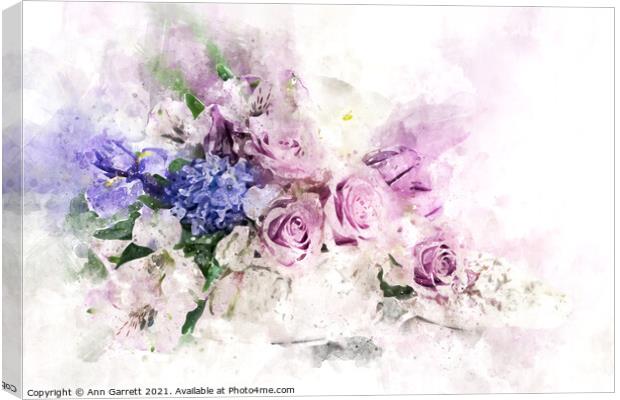 Lilac Rose Posy Canvas Print by Ann Garrett