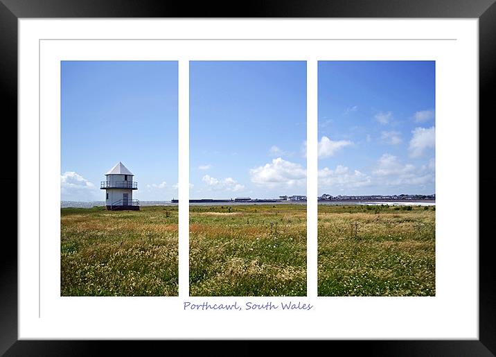 Porthcawl Triptych Framed Mounted Print by Donna Collett