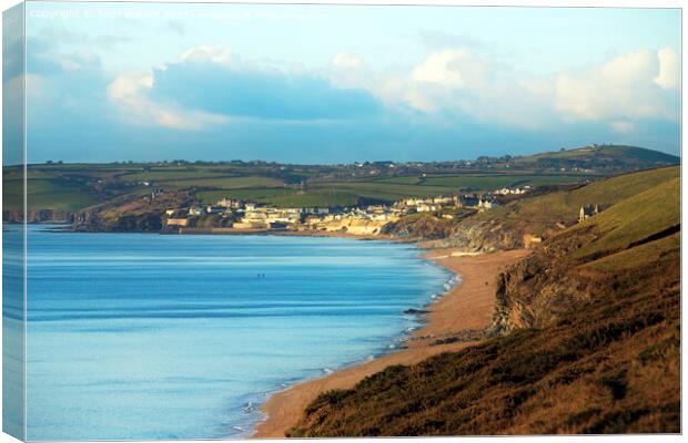 Afternoon Light on The Bar Porthleven Canvas Print by Terri Waters