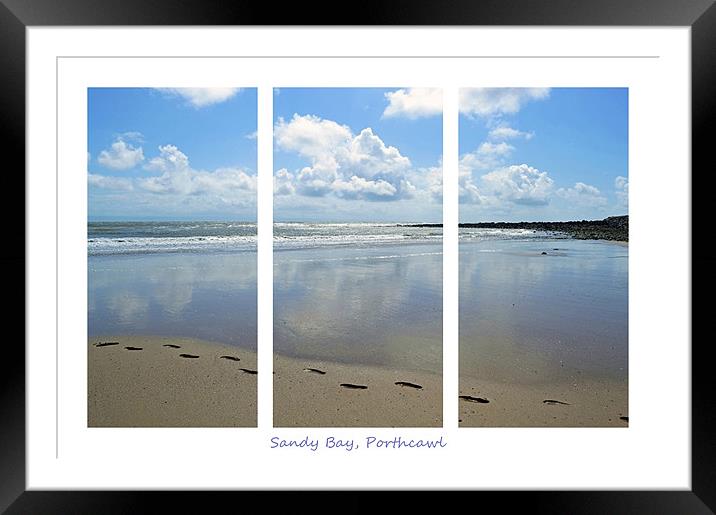 Sandy Bay Triptych Framed Mounted Print by Donna Collett