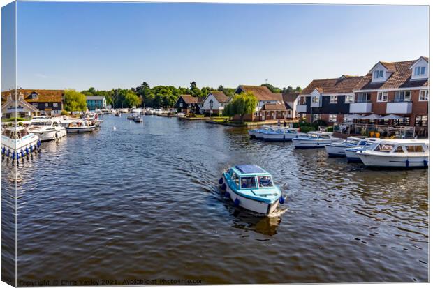 A day on the River Bure in Wroxham, Norfolk Broads Canvas Print by Chris Yaxley