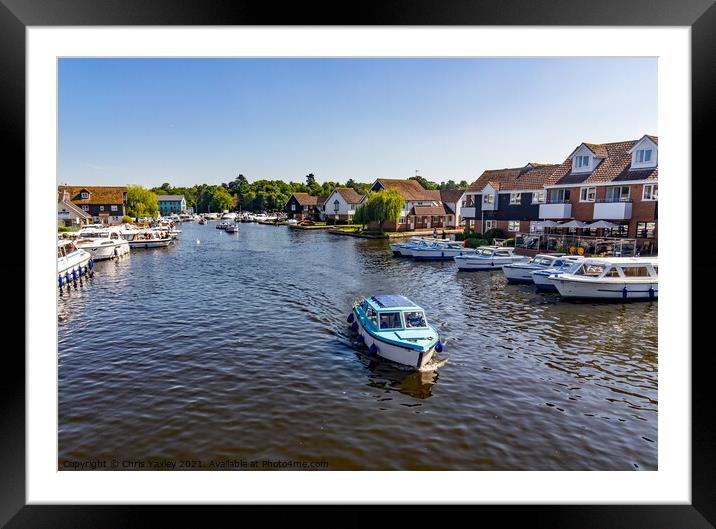 A day on the River Bure in Wroxham, Norfolk Broads Framed Mounted Print by Chris Yaxley