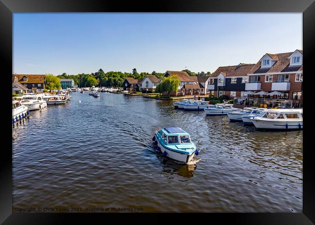 A day on the River Bure in Wroxham, Norfolk Broads Framed Print by Chris Yaxley