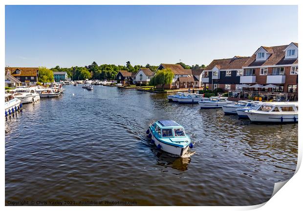 A day on the River Bure in Wroxham, Norfolk Broads Print by Chris Yaxley