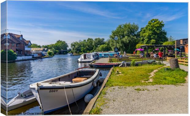 A view down the River Bure, Wroxham, Norfolk Canvas Print by Chris Yaxley