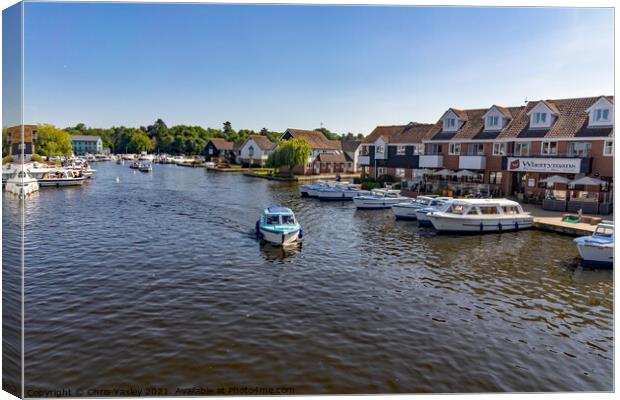 The River Bure captured from Wroxham Bridge Canvas Print by Chris Yaxley