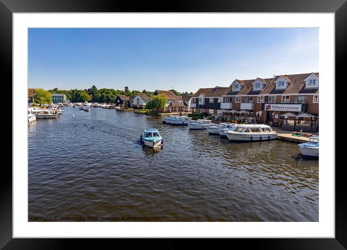 The River Bure captured from Wroxham Bridge Framed Mounted Print by Chris Yaxley