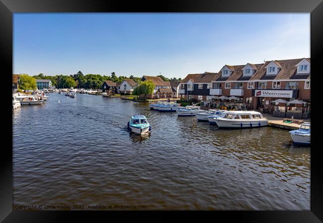 The River Bure captured from Wroxham Bridge Framed Print by Chris Yaxley