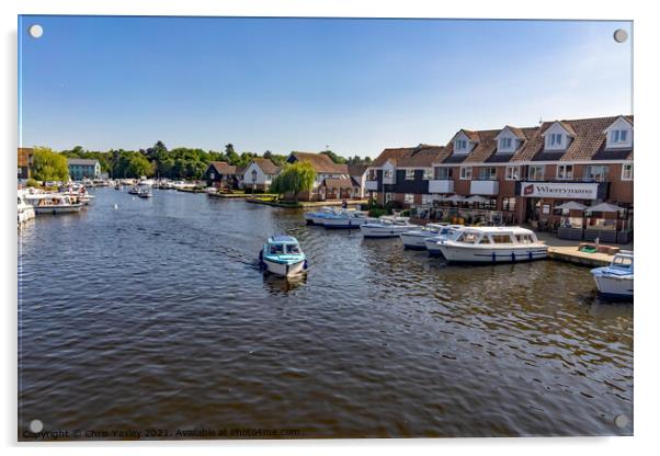 The River Bure captured from Wroxham Bridge Acrylic by Chris Yaxley