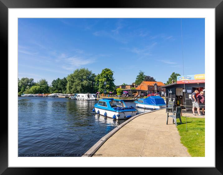The River Bure, Wroxham, Norfolk Broads Framed Mounted Print by Chris Yaxley