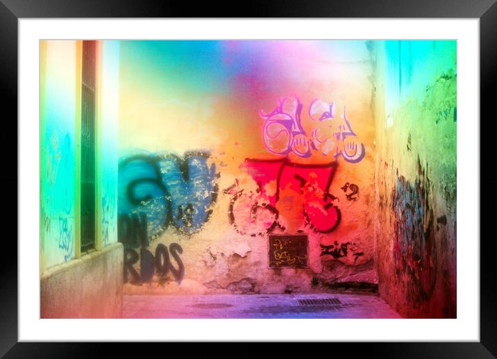Grafitti on a derelict wall in Seville center Framed Mounted Print by Jose Manuel Espigares Garc