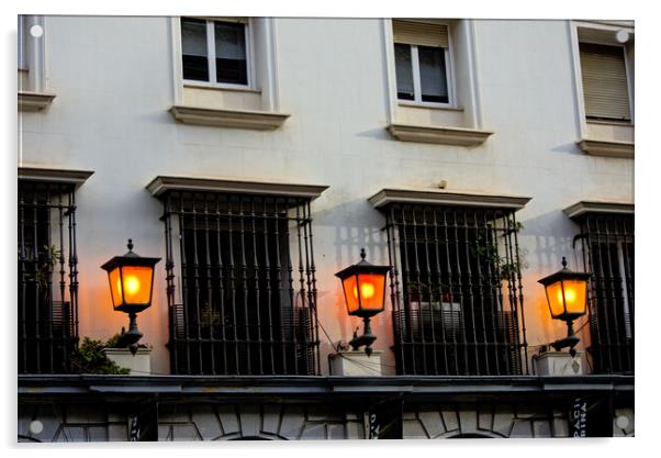 Three lamps by windows in Seville Acrylic by Jose Manuel Espigares Garc