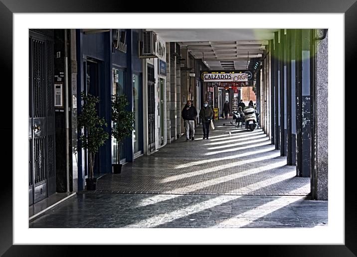 arched aisle in the commercial area of Seville Framed Mounted Print by Jose Manuel Espigares Garc