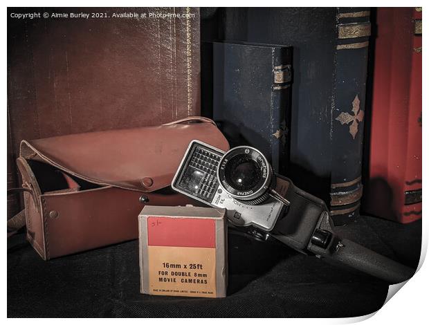 Vintage video camera  Print by Aimie Burley