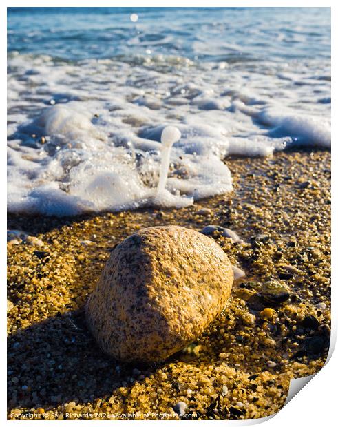 Rock and sea Print by Paul Richards