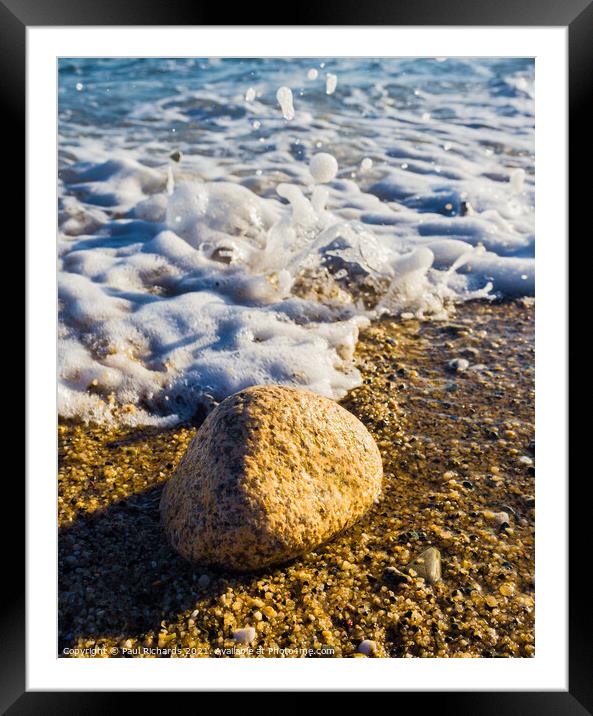 Rock on the beach Framed Mounted Print by Paul Richards