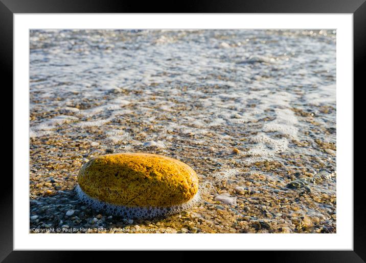 Rock on the beach Framed Mounted Print by Paul Richards